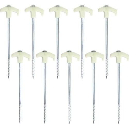 10 Pack Tent Pegs Tent Stakes Heavy Duty Camping Tent Stakes Fluorescence Solid Tent Nails Tent Accessories Glow in The Dark