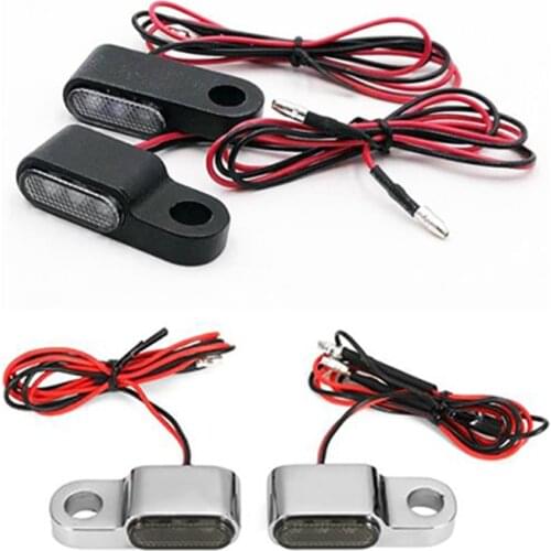 2PCS 12V Motorcycle Indicators LED Turn Signal Light Handlebar Amber Signal Lamp Blinker,Brake Clutch Lever Mount