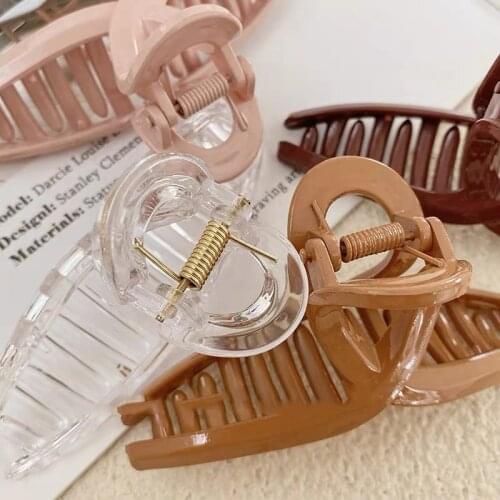 2020 Korea new style hair accessories fashion Morandi color intersect hair claws for women Cross Transparent Hair Clip