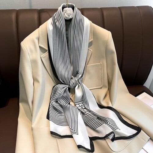 2021 new spring ladies scarf high quality shawl silk fashion scarf headscarf beach sunscreen bag headscarf scarf 40cm*160cm