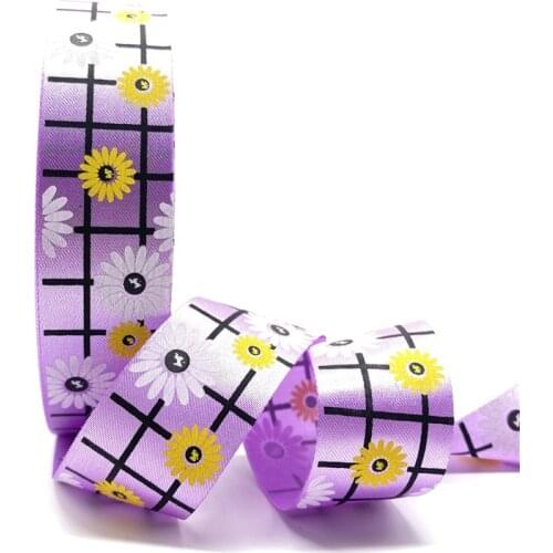 5Yards 25mm Printed Small Gloral Pattern Segment With Christmas Ribbon Used For Christmas Decoration DIY Sewing Fabric #05