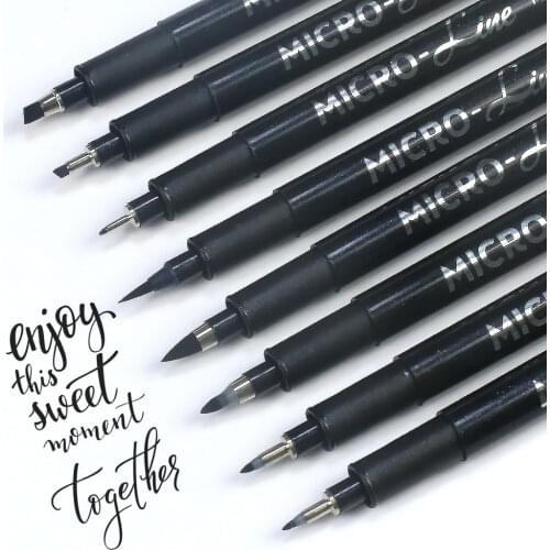 8Pcs/Set Calligraphy Pen Line Hand Lettering Pens Fineliner Pigma Micron pen Drawing Markers Pen For Design Art Supplie