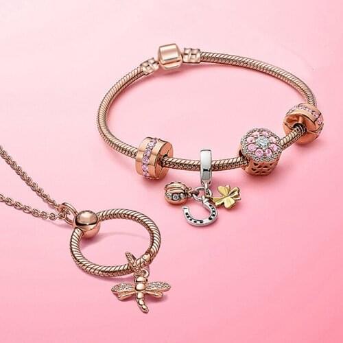 BAOPON Butterfly & Flower Charm Bracelets with Snake Chain Glass Beads Bracelet & Bangles for Women Lover Gift Special Offer