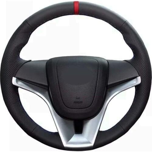 Car Steering Wheel Cover Soft Hand-Stitched Black Artificial Leather For Chevrolet Cruze Aveo Orlando Holden Cruze Ravon R4