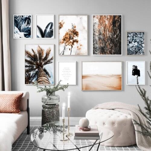 Flower Coconut Tree Green Plants Dune Wall Art Canvas Painting Nordic Posters And Prints Landscape Wall Pictures For Living Room