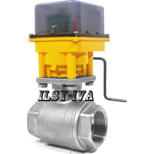 DC12V/DC24V two-way electric ball valve,G1 1/2" Stainless steel hand integrated motorized valve