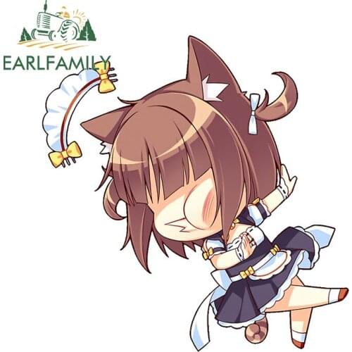 EARLFAMILY 13cm x 12.7cm for Azuki Nekopara Smack Waterproof Vinyl Car Stickers Windshield Decal Creative Car Door Protector
