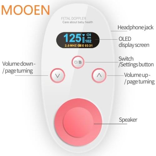 2020 fetal doppler ultrasound baby heart monitor Nonradiative Doppler Fetal Household Baby Health portable ultrasound machine