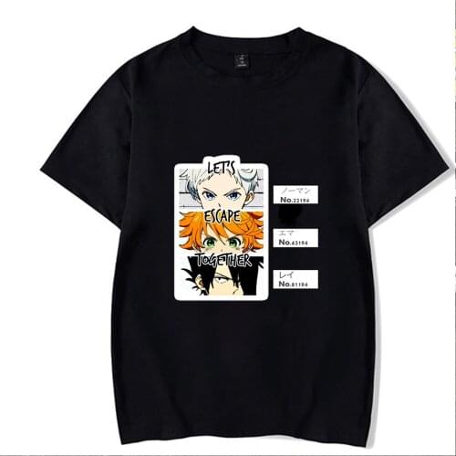 Anime The Promised Neverland T Shirt Print Funny Casual T-shirt Cute Anime Spring Summer Top