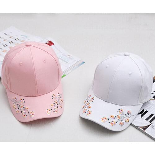 Summer Sun Hat Adjustable Fashion Wild Summer Baseball Cap Womens Baseball Cap Painting Embroidery Flower Girls Snapback Hats