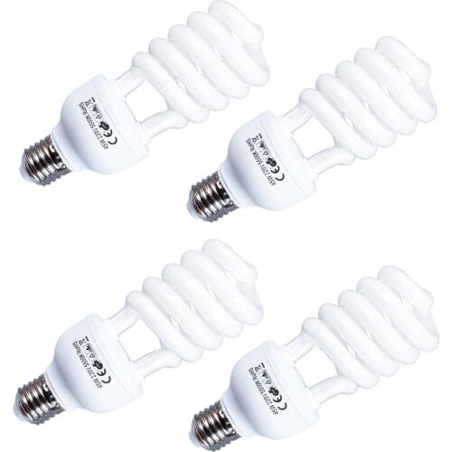 E27 45W x 4 PCS Video Light Photo Studio Bulbs 110-240V 5500K White Photography Light Daylight Lamp Photography Lighting