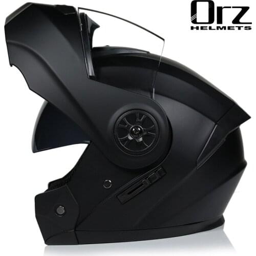 Cool Black Safe Motorcycle Helmet Dual Lens Visors Flip Up Motocross Helmets Warm Windproof Sand Dust Proof Casque Moto Casco