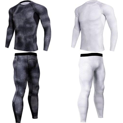 3D print Long sleeved Leggings Tights Mens Long Sleeved sportswear lightning fitness clothes male Long Sleeved suit