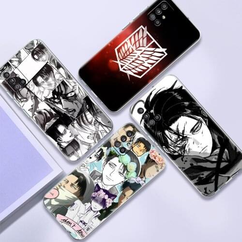 Soft TPU Case For Samsung Galaxy A51 A21s A52 A71 A12 A31 A41 A32 A02s M31 A11 A72 Transparent Phone Cover Attack On Titan Anime