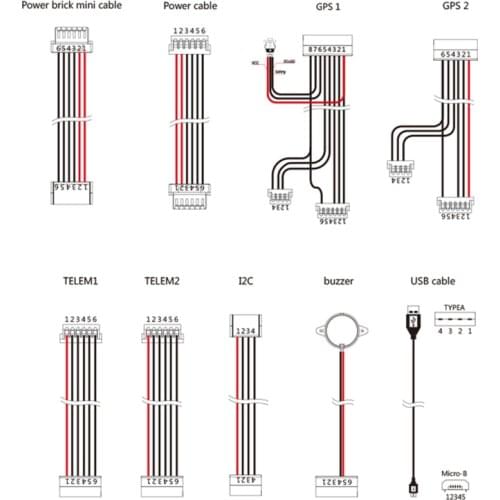 Pixhawk2 Mini Carrier Board Cable Set suitable for DF13 JST MOLEX connector