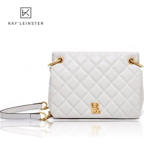 2020 New Small Bag Female Messenger Bags Cowhide Fashion Shoulder Bag Retro Leather Women Cross Body Trend Diamond Chain Bags