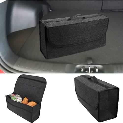 Car Trunk Organizer Soft Felt Storage Box Anti Slip Foldable Finishing Car Storage Bag Automotive Interior Supplies