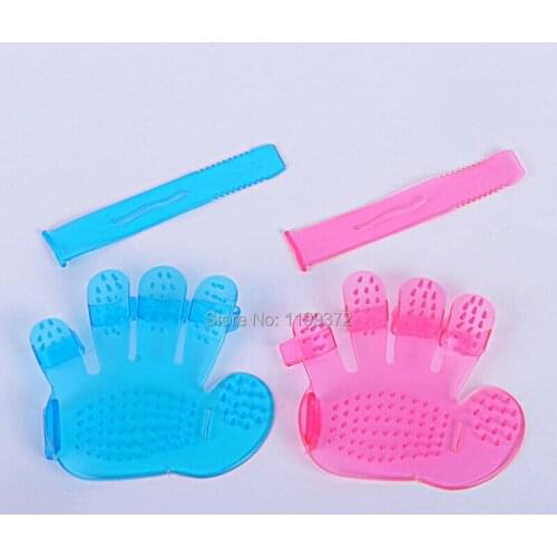50pcs/lot 14CM Pet Dog Cat Hands Shower Bath Washing Brush Plastic Dog Massage Gloves Palm Hand