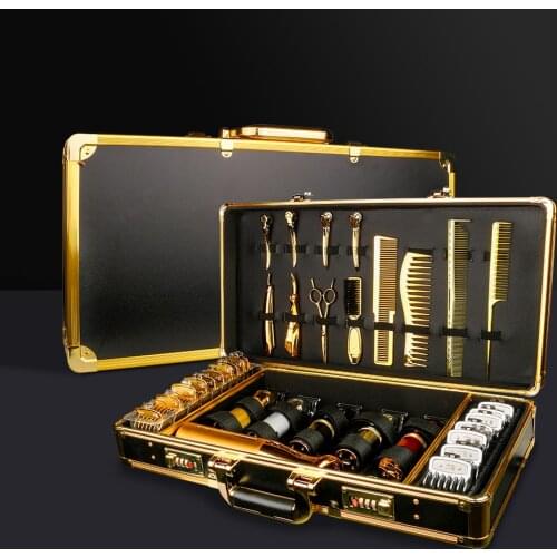 Professional Aluminum Barber Tool Case Box Hair Stylist Clipper Scissors Comb Storage Case Carrying Box Tools Barber Suitcase