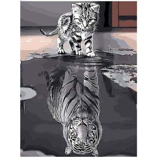 Animal Cat Landscape DIY Cross Stitch 11CT Embroidery Kits Needlework Craft Set Printed Canvas Cotton Thread Home Design