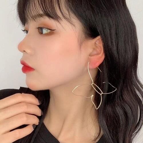Todorova Artsy Butterfly Silhouette Earrings For Women Exaggerated Butterfly Abstract Outline Stud Earrings Girls Korean Jewelry