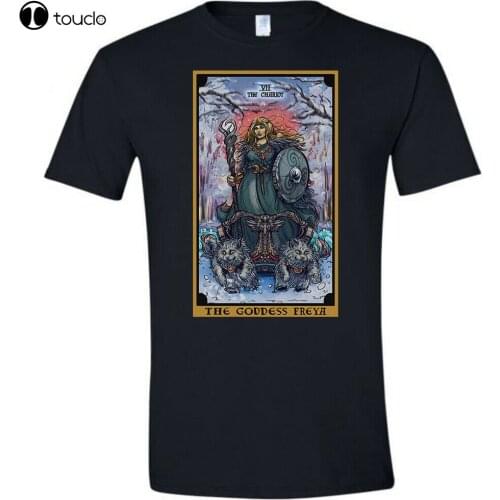 Norse Goddess Freya The Chariot Tarot Card Shirt Wicca Pagan Cat Witch Clothing