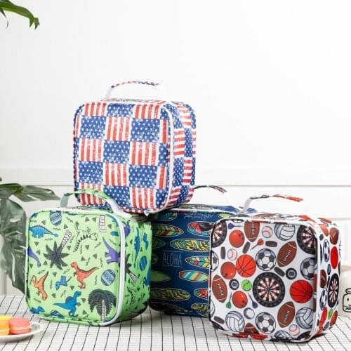 Oxford Cloth Dinosaur Cartoon Children Lunch Box Bag Student Printing Portable Lunch Bag lunch bag insulated bags for picnic