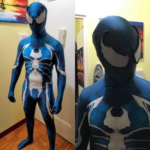 Symbiont costume Lycra Spandex 3D Print Halloween Costume Cosplay Bodysuit Superhero Costume Zentai Carnival Suit Noche de bruja