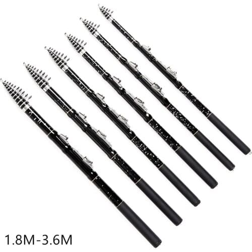 1.8-3.6m Mini Telescopic Fishing Rod Outdoor Portable Sea Fish Carbon Spinning Pole
