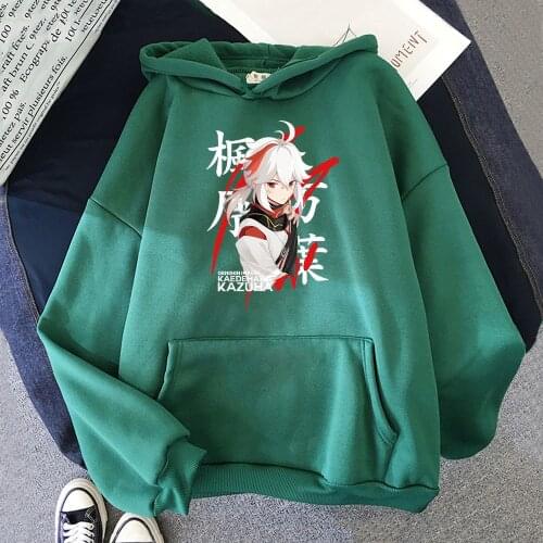 Genshin Impact Hoodies Harajuku Kaedehara Kazuha Anime Clothes Mens and Womens Fashion Oversized Hoodies kids Hip Hop Clothing