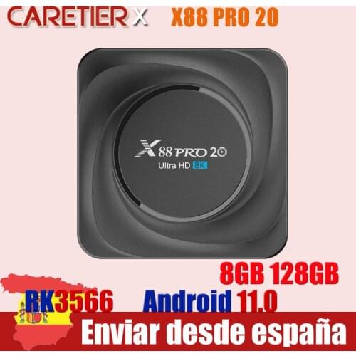 1PC TV Box Android 11 X88 PRO 20 8GB RAM 128GB ROM Android TV Box Youtube 8K Google Play Smart TV Box 32GB 64GB RK3566