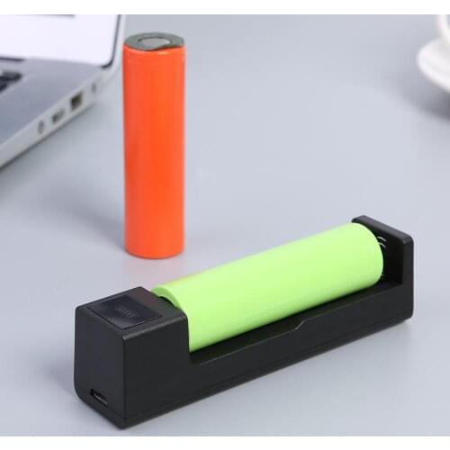 Universal 1 Slot 18650 Battery Charger LED Smart Quick Charging USB Rechargeable Lithium Battery Charger Dock Station Cradle