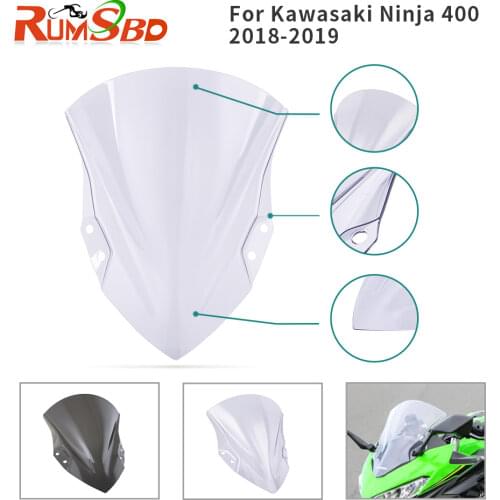 Windshield Windscreen For Kawasaki Ninja 400 250 2018 2019 Wind Shield Deflectors Baffle Protector Cover Ninja250 Ninja400 Parts