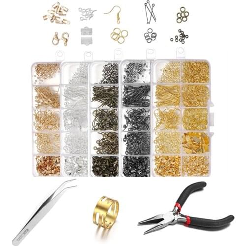 Alloy Jewelry Findings Tools Clip Buckle Lobster Clasp Open Jump Rings Earring Hook for DIY Jewelry Making Accessories Supplies