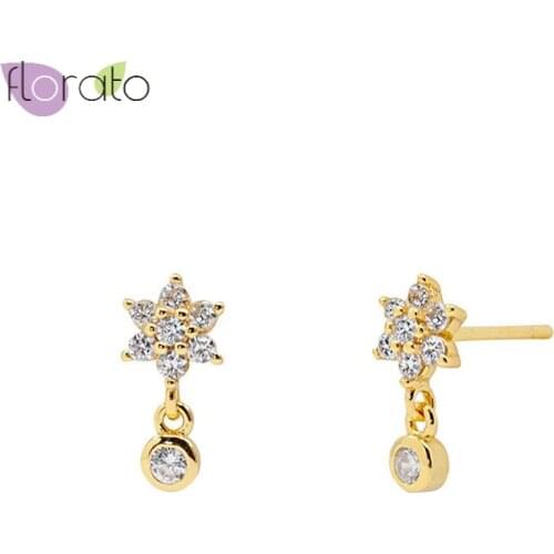 Cute 925 Sterling Silver Stud Earrings for Women Simple Crystal CZ Studs Women Fashion Earrings Jewelry Dropshipping