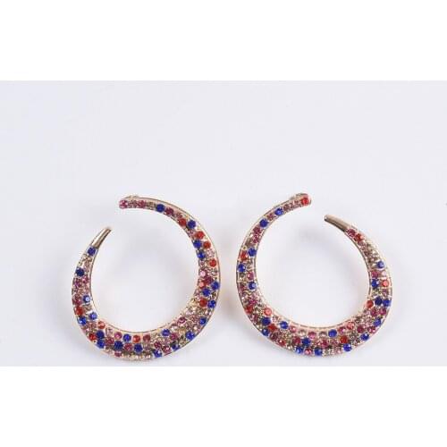 ZA 2019 Colorful Crystal Earrings for Women Geometric Statement Earrings Ohrringe Pendientes Mujer Oorbellen Jewelry