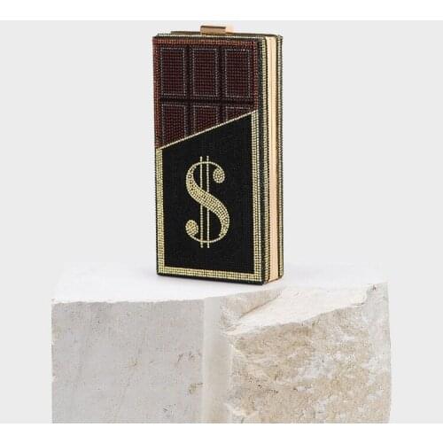 Women Dollar Crystal Clutch Bag Evening Bags Bridal Wedding Handbags Diamond Cocktail Party Purse Bag Clutches Bags Shoulder Bag