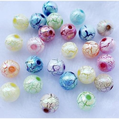 10mm DIY Round Acrylic Beads For Necklace Bracelet Charms Jewelry Make Wholesale Color Random Delivery 30pcs -HZ95