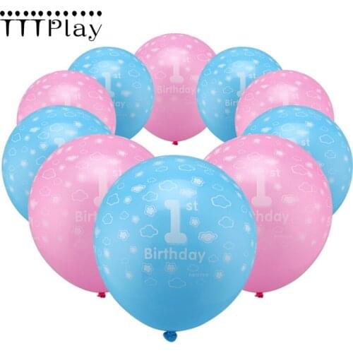 10pcs/lot 12inch Happy Birthday Party Decoration Latex Balloon Boys Girls 1st Birthday Festival Balls Baby Shower Party Supplies