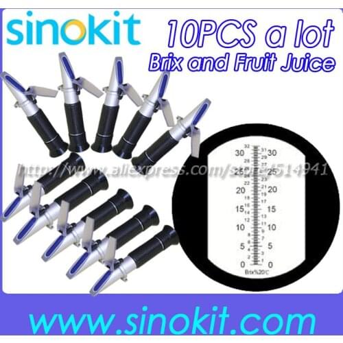 10pcs Per Lot CE Certification 0-32% Brix Hand-held Refractometer RHB-32brixATC