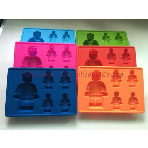 300pcs/lot Silicone Robot Molds Ice Maker Tools Mini Ice Tray 1 Big 4 Small Robot ice mold