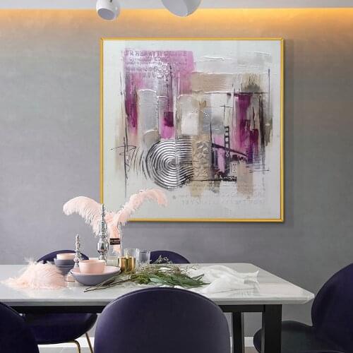 Abstract Large Size City Building Paintings 100% Handpainted Oil Painting On Canvas Handmade Wall Art For Living Room Home Decor