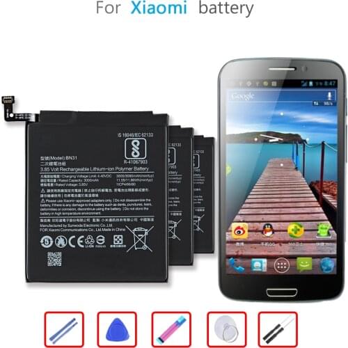 Battery for Redmi Note5A Note 5A Prime S2 Battery For Xiaomi Mi 5X A1 Mi5X BN31 bateria 5A Pro/prime Y1 MiA1 S2 Free Tools