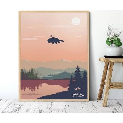 Avatar Fan Retro Poster Art Home Decor Minimalist Aang Canvas Painting Vintage Landscape Wall Pictures for Living Room No Frame