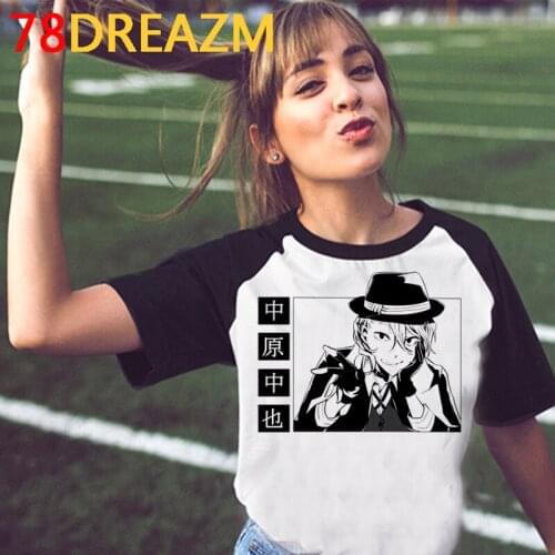 Bungou Stray Dogs top tees men tumblr print japanese couple vintage top tees ulzzang aesthetic