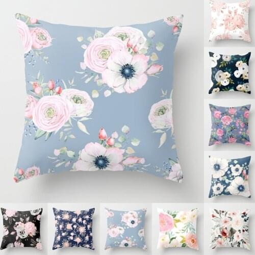 Pastoral Flower Pattern Pillowcase Home Pillow Case Soft Pillow Cover Plush Cushion Cover Lumbar Cushion Cover 45 X45CM