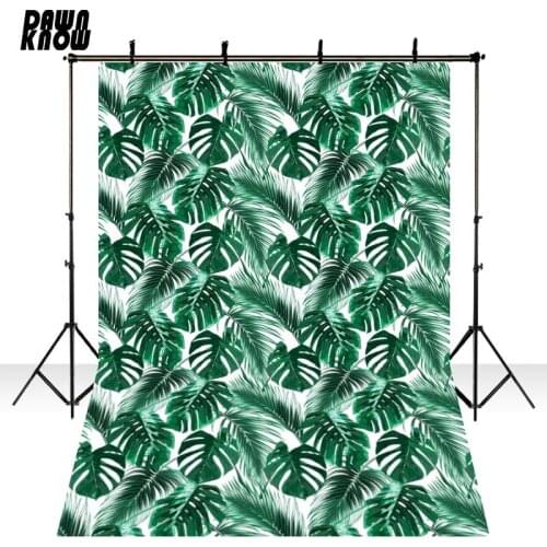 DAWNKNOW Cartoon Green Leaf Photography Background Photocall Baby Newborn Photo Shoot Fotografia Backdrop Wedding Children lv764