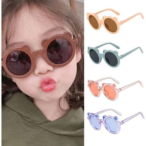 Cute Bear Shape Childrens Sunglasses Boys Girls Baby Fashion Sunglasses Anti-UV Ins Gafas De Sol De Moda Infantil