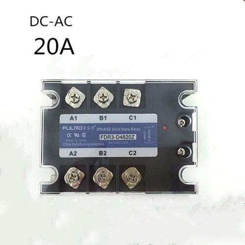 FDR3-D4820Z 20A three phase solid state relays 3-36vdc control 24~480VAC, 3 phase ssr solid state relay 24V