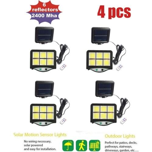 4pcs seperable Powerful Remote Control Solar Light Led Outdoor Solar Lamp Motion Sensor Garden Wall Street Decorative security l